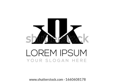 Monogram Initials lowercase Letter k kk kik logo design vector