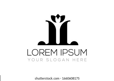 Monogram Initials lowercase Letter l ll lil logo design vector