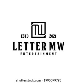 Monogram Initials MW WM, Letter W M  logo design 