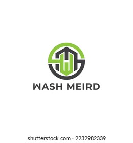 Monogram Initials MW WM, Letter W M Circular logo design