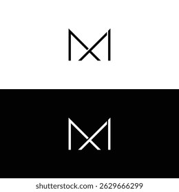 Monogram initials TM or MT letters logo, overlapping two letter M and T business card identity emblem,