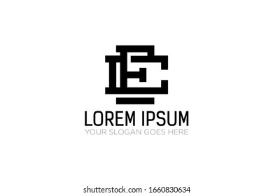 Monogram Initials Uppercase Letter e ee logo design vector
