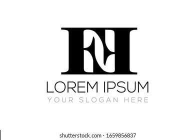Monogram Initials Uppercase Letter F FF FNF logo design vector