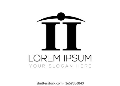 Monogram Initials Uppercase Letter I II logo design vector