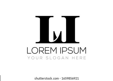 Monogram Initials Uppercase Letter L LL Logo Design Vektorillustration