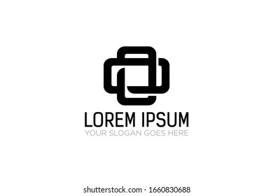 Monogram Initials Großbuchstabe o o o Logo Design Vektorillustration