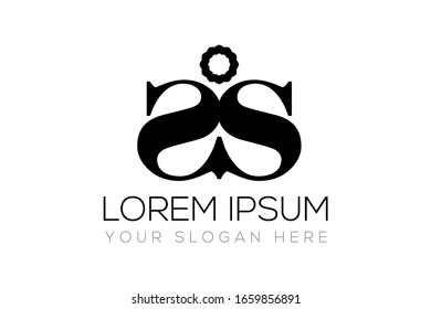 Monogram Initials Uppercase Letter S SS logo design vector