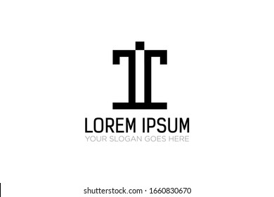 Monogram Initials Uppercase Letter t tt it ti logo design vector