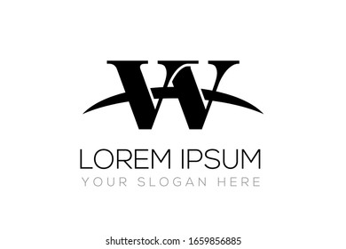 Monogram Initials Uppercase Letter V W VV logo design vector