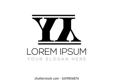 Monogram Initials Uppercase Letter Y YY logo design vector
