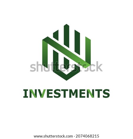 monogram INV green logo modern