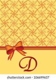 Monogram invitation card vector. Letter D