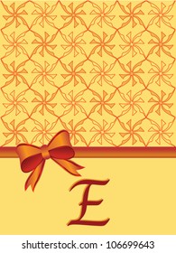 Monogram invitation card vector. Letter E