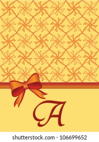 Monogram invitation card vector. Letter A
