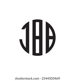  MONOGRAM JBB letter icon design on black background.