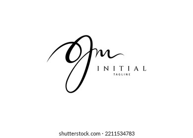 Monogram JM logo in black and white signature design style