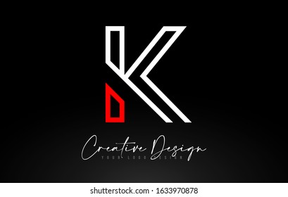 Monogram K Letter Logo design with Creative Lines Icon Design Vector Illustration. 
