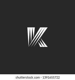 Monogram K letter logo initial identity creative emblem triangles shape minimal style