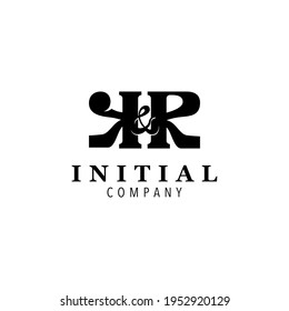Monogram K and R initial letter company with negative space logo design inspiration