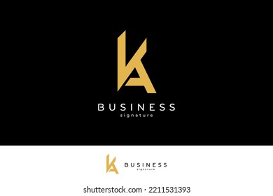 Monogram KA letter logo design for business template