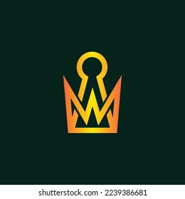 The monogram is the keyhole and crown. Unique, outline and elegant.
