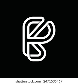 Monogram KP Line modernes, einfaches Logo-Design, kreative Design-Vorlage