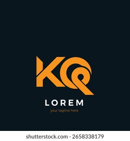 Monogram KQ initial letter logo icon design in classic style