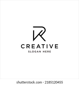 monogram KR logo design. simple RK letter vector