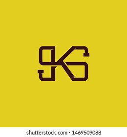 Monogram KS Abstract Template Simple Minimalist Cool Logo Vector