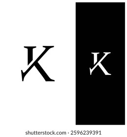 Monogram KT or TK icon logo unique flat