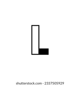 Monogram L logo letter hipster, isometric shape LLL emblem 3D parallel thin line, linear initials typography design element mockup. Letter L and C square geometric symbol simple logo vector.