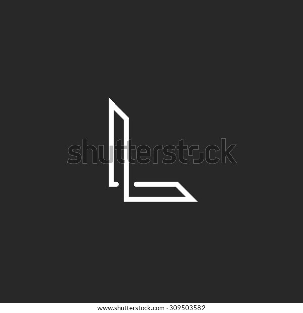Monogram L logo letter,\
overlapping thin line, mockup elegant symbol for business card LL\
emblem