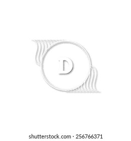 monogram label alphabet shadow halfton vector illustration