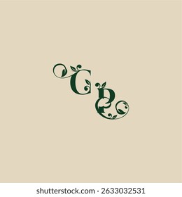 com monograma e conceito de folha de elegante bonito PC casamento carta logotipo orgânico
