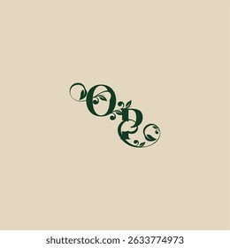com monograma e conceito de folha de elegante bonito PO casamento carta logotipo orgânico