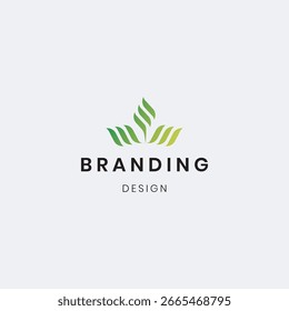 Monograma "Folha" e "árvore" logotipo identidade de marca design abstrato