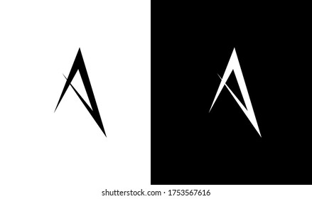 Monogram for letter A, sharp concept. Vector logo element for companies branding
