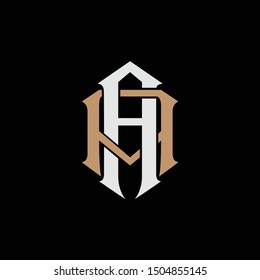 monogram letter AA template logo black, gold, and grey, apparel, interlock, design for clothing