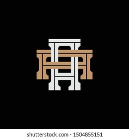 monogram letter AA template logo black, gold, and grey, apparel, interlock, design for clothing