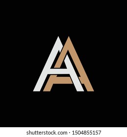 monogram letter AA template logo black, gold, and grey, apparel, interlock, design for clothing