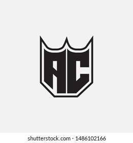 monogram letter AC, CA, C, A template logo, clothing, sports, interlock and simple