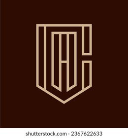 Monogram Letter AC CA Shield Logo Design for Your Brand Identity