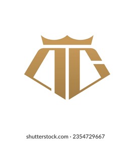 Monogram Letter AC with Crown Logo Design