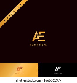 Elementos de plantilla de diseño del logotipo AE de carta monográfica para grupo de empresas