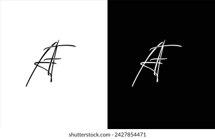Monogram Letter AF Logo Design. Black and White Logo. Usable for Business Logos. Flat Vector Logo Design Template
