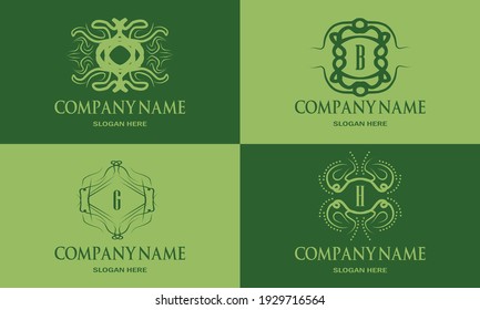 Monogram Letter A,G, B, H, Alphabet Ornaments Logo with Alpahbet. 
Perfect for Cafe, Hotel, Restaurant, Jewelry and Antique.