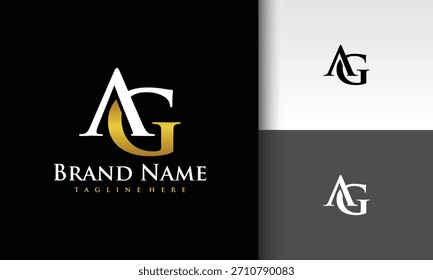 Letra monograma AG logotipo clásico