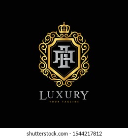 monogram letter AG luxury royal crown logo vector