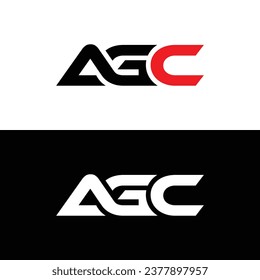 Monogram Letter AGC Logo Design. Black and White Logo. Usable for Business Logos. Flat Vector Logo Design Template