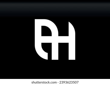 Monogram Letter AH Logo Design vector template.